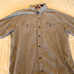 Free Planet gray short sleeve button down